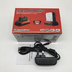 Base de Conexión Multifuncional para Discos Duros de Doble Bahí<span class=keywords><strong>a</strong></span>, <span class=keywords><strong>Caja</strong></span> para Discos Duros <span class=keywords><strong>USB</strong></span> de 2.5/3.5 Pulgadas, Carcasa para Discos Duros Móviles <span class=keywords><strong>IDE</strong></span>/SATA y Bolsa - Product Image 2