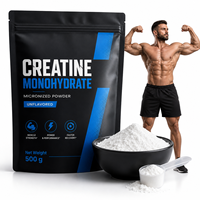 Créatine Monohydrate en Poudre 200 Mesh Qualité Alimentaire en Vrac Complément Nutritionnel Sportif OEM ODM Emballage Personnalisé Extrait Végétal