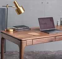 Bureau et table à manger extensibles portables en bois massif de noyer noir d'Amérique du Nord, durables, pour usage domestique