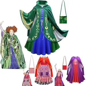Hocus Pocus 2 Winifred Sanderson kostüm Sarah Mary pelerin kız cadılar bayramı kostümleri çocuklar cadı Cosplay takım elbise ceket Robe