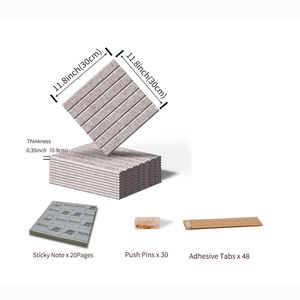 12 Piezas de Tablero de <span class=keywords><strong>Corcho</strong></span> de Fibra de Poliéster Gris, <span class=keywords><strong>con</strong></span> Adhesivos Removibles Seguros, Diseño Moderno, 9mm de Grosor, <span class=keywords><strong>Aislamiento</strong></span> Acústico - Product Image 3