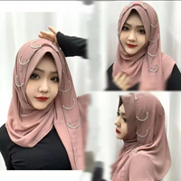 Nuosha OEM 2025 Nouvelle mode musulmane malaisienne indonésienne du Moyen-Orient, anneau de chaîne hijab, CE, usage quotidien