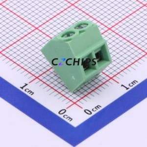 DG381S-3.5-02P-14-00A(H) Screw Terminal Block Through hole Component (THT),P=3.5mm Connector 1x2P 3.5mm Green Through Hole - Product Image 1