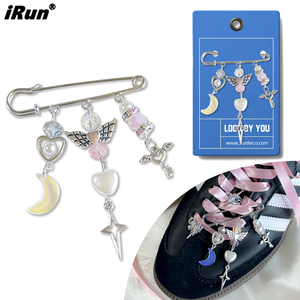 IRun Fashion Design graziose ali d'angelo lacci accessori per scarpe in metallo spille decorative fermagli per scarpe da ginnastica - Product Image 1