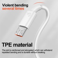 Cable de Carga Rápida Micro USB de 1m-9 pies, 6A, con Malla de Protección, Revestimiento de PVC, Conductor de Cobre Puro, 12 Meses de Garantía para Android