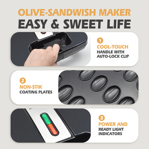 DSP Hot Sale1400W <span class=keywords><strong>Pro</strong></span> Sandwich Maker - 4 tranches de verrouillage automatique, Cool-Touch et plaques antiadhésives pour petit déjeuner/bureau/fête - Product Image 6