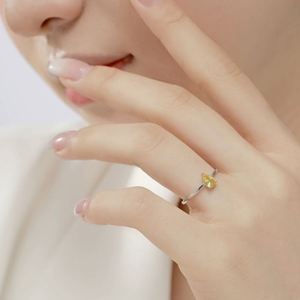 Dylam New Arrival Minimalist Women Jewelry Manufacturer OEM ODM 18K Gold <b>Thin</b> Tiny Chic Oval Yellow Diamond Zircon <b>Rings</b> - Product Image 6