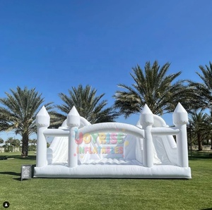 Thiết kế mới 5.5x3m trắng lâu đài Inflatable với Mini Slide bóng Pit & nổi bóng bay bouncy nhà bong bóng - Product Image 6