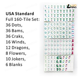 Portable <b>Mahjong</b> Tiles Compact Standing <b>Mahjong</b> Pieces Lightweight Game <b>Set</b> for Travel Play - Product Image 6