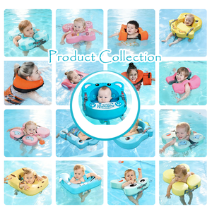 Flotador de cuello WaterDream Blue QQ para bebé recién nacido, de PVC y espuma EPE, flotador de natación para bebé de 0 a 6 meses, portátil, con soporte de seguridad para la entrepierna, para niños - Product Image 5