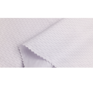 145GSMジャカードメッシュ生地、100%ポリエステル、無地、抗ピリング、速乾性、通気性、スポーツジムTシャツ、女の子用サイクリングジャージ - Product Image 6