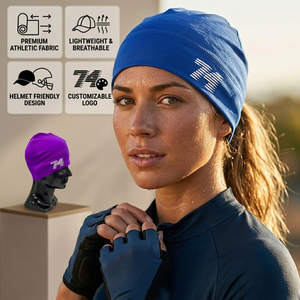 Gorro de Alta Calidad con Forro de Satén, Gorro Negro Tipo Skull Cap, Gorro de Ciclismo Personalizado - Product Image 3