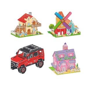 Jouet de <span class=keywords><strong>puzzle</strong></span> en papier 3D stéréoscopique pour enfants de moins de 2 ans, maison de princesse, blocs de construction, garçons, filles, bricolage, assemblage manuel - Product Image 5
