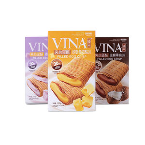 Galleta Sándwich Crujiente con Sabor a Leche <span class=keywords><strong>de</strong></span> Taro Eag, Textura Dura, 100 g x 24 Cajas, Refrigerios Exóticos con Sabor a Queso Dulce, Cacao y <span class=keywords><strong>Huevo</strong></span> - Product Image 1