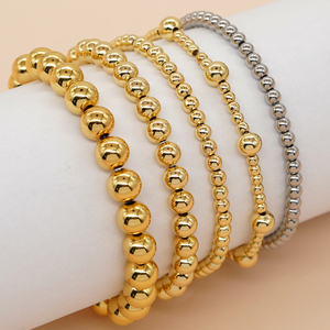 New Summer 18k Gold Plated Geometric Bohemian Handmade Waterproof Stainless Steel <b>Beaded</b> <b>Bracelet</b> for Unisex - Product Image 1