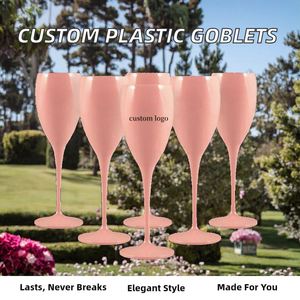 Personnaliser les couleurs du logo, verres à vin en plastique créatifs modernes, incassables et réutilisables de 175 ml, flûtes pour mariage et fête - Product Image 2