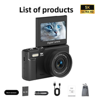 Caméra numérique 5K 30FPS, caméscope de vlogging 75MP, zoom 18X, WiFi, écran tactile, autofocus, enregistreur vidéo YouTube