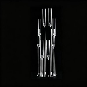 Wholesale <b>glass</b> tube <b>candlestick</b>, 10-arm round base acrylic <b>candlestick</b>, tall wedding table centerpiece decoration <b>candlestick</b> - Product Image 5