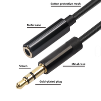 Câble audio en gros d'usine, mâle-femelle, 3 pôles, tressé en nylon, pour casque et instrument de musique