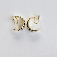 Boucles d'oreilles clips géométriques en laiton plaqué or 18 carats, motif spirale anti-moustiques, émail vintage, tendance rétro, sans perçage