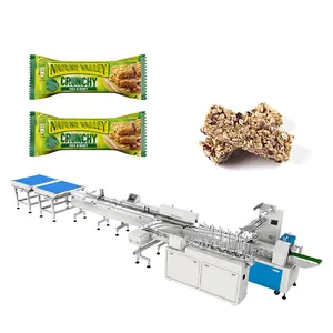 High speed automatic flow snack energy chocolate candy muesli bar pack packing machine