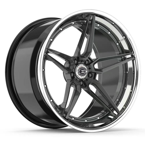 Cerchio in Lega Forgiato di Lusso Scomponibile in 2 Pezzi con Canale Rovesciato e Labbro Lucido per Auto 5x114.3 5x120 5x130 da <span class=keywords><strong>15</strong></span> 18 19 20 21 22 23 24 26 Pollici - Product Image 1