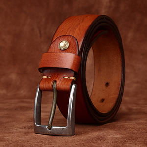 Ceinture en cuir pleine fleur pour homme, style rétro britannique vieilli, concave, style marin, décontractée pour jeans - Product Image 3