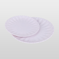 Assiette ronde en mélamine personnalisable à bords festonnés, résistante aux hautes températures, pour projets d'hôtellerie et de restauration