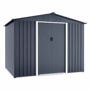 Caseta de Almacenamiento Exterior con Puerta Corredera con Cerradura para Jardín, Césped, Patio, Madera de Teca - Product Image 2
