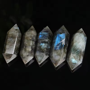 หินลาบราดอไรต์ธรรมชาติขัดเงาแบบปลายคู่ คริสตัลทาวเวอร์ แท่งคริสตัลบำบัด หินแกะสลัก ตัวอย่างแร่ธาตุสำหรับสะสม ขายส่ง - Product Image 2