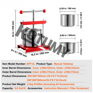 Presse à vin <span class=keywords><strong>de</strong></span> fruits Cidre manuel lourd Pomme <span class=keywords><strong>Raisin</strong></span> Teinture Légumes Miel <span class=keywords><strong>Huile</strong></span> d'olive pour <span class=keywords><strong>cuisine</strong></span> extérieure Maison - Product Image 5