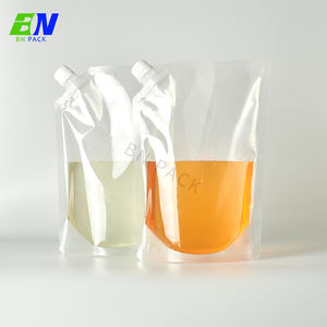 Personalizado bebida saco suco leite chá takeaway sopa saco transparente sucção bocal stand malote líquido - Product Image 5