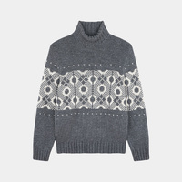 Fabricants OEM/ODM : Pull d'hiver pour homme personnalisable, design géométrique audacieux, tendance, vente en gros