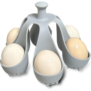 Trứng săn trộm, nồi trứng để làm trứng luộc mềm hoặc cứng, khung trứng luộc để nấu dễ dàng (6 quả trứng) - Product Image 1