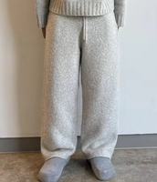 Ensemble tricoté 2 pièces personnalisé pour femme : pull col rond à manches longues et pantalon large – Tenue décontractée OEM ODM Fournisseur de marques privées