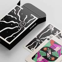 Cartes à Jouer Personnalisables pour Usage Éducatif et Festif, Noyau Noir pour Finition Lin de Qualité, Boîte à Rabat avec Bordure Métallisée
