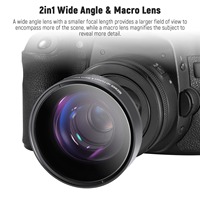 NEEWER 58mm 0.43X HD 2-en-1 Objectif Fisheye & Macro Grand Angle 18mm Longueur Focale Verre pour Canon pour Nikon Fujiflim