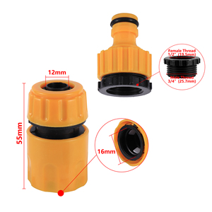 Conector rápido de riego de jardín 3/4 "1/2" manguera de jardín adaptador grifo de agua de grifo de acoplamiento roscado junta de liberación rápida - Product Image 3