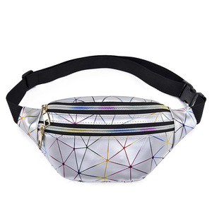 Sac banane unisexe personnalisé, mini et élégant, argenté, avec découpe laser, pochette de poitrine géométrique pour téléphone, pour sport de plein air et vélo - Product Image 4