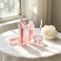 En stock – Tube de brillant à lèvres transparent rose unique de 4 ml, tube de gloss, contenant de maquillage mignon pour rouge à lèvres, tube vide pour huile à lèvres