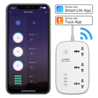 Regleta de Enchufes Eléctrica LDNIO SCW3451 con Puertos USB, Enchufe Universal para Reino Unido, UE y EE. UU., Regleta Eléctrica Inteligente WIFI