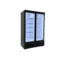 Vitrine réfrigérée à deux portes avec façade en verre pour crèmes glacées, aliments surgelés et boissons