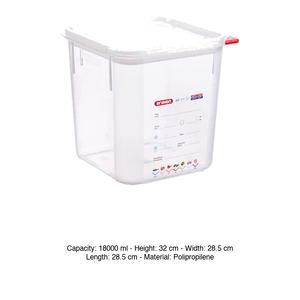 ภาชนะอาราเวน ฝาปิดสุญญากาศ โพลีโพรพิลีน 18 ลิตร 28.5 x 28.5 x 32 ซม. อุปกรณ์จัดเลี้ยง ขายส่ง อุปกรณ์ร้านอาหาร - Product Image 3
