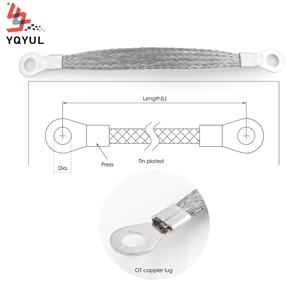 Sangle tressée en cuivre étamé personnalisée YQYUL - Connecteur de mise à la terre électrique flexible avec embout OT - Product Image 4
