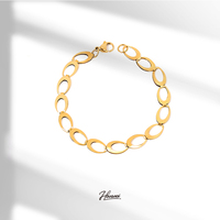 HOVANCI-Bracelet minimaliste anti ternissement en acier inoxydable plaqué or 18 ct, bijoux, cadeau, chaîne à maillons épais faite à la main