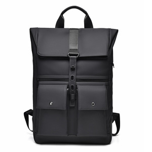 Men's Stylish Premium PU <b>Backpack</b> Vintage Fashionable Roll-Top New Outdoor Travel Leisure for Summer - Product Image 4