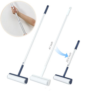 Fusselrolle mit langem Griff, staubdicht, drehbar, tragbar, Bodenreinigung, wiederverwendbar, Fusselroller für Teppiche - Product Image 1