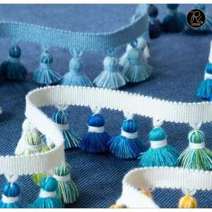 Garniture à franges pompons colorés pour les bordures de vêtements, les dupatta, les robes, les coussins, les sacs et la décoration intérieure - Product Image 5