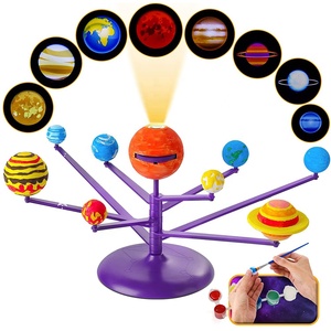 Jouet scientifique astronomique pour enfants, système solaire, peinture DIY, modèle de planète rotative, jouet éducatif STEM, planétarium avec projecteur - Product Image 6