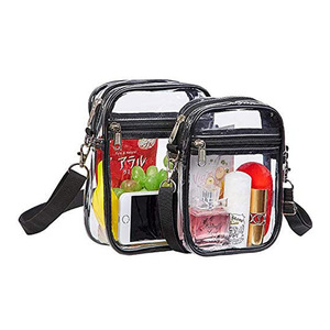 <b>Clear</b> PVC Cosmetic <b>Bag</b> Crossbody Shoulder <b>Bag</b> Outdoor Portable Makeup <b>Bag</b> with Detachable Strap - Product Image 6